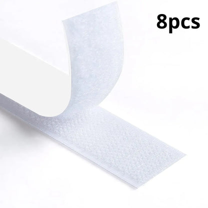 Scratch Autocollant Double Face, 8 patch de 10cm x 2cm Blanc - SQES