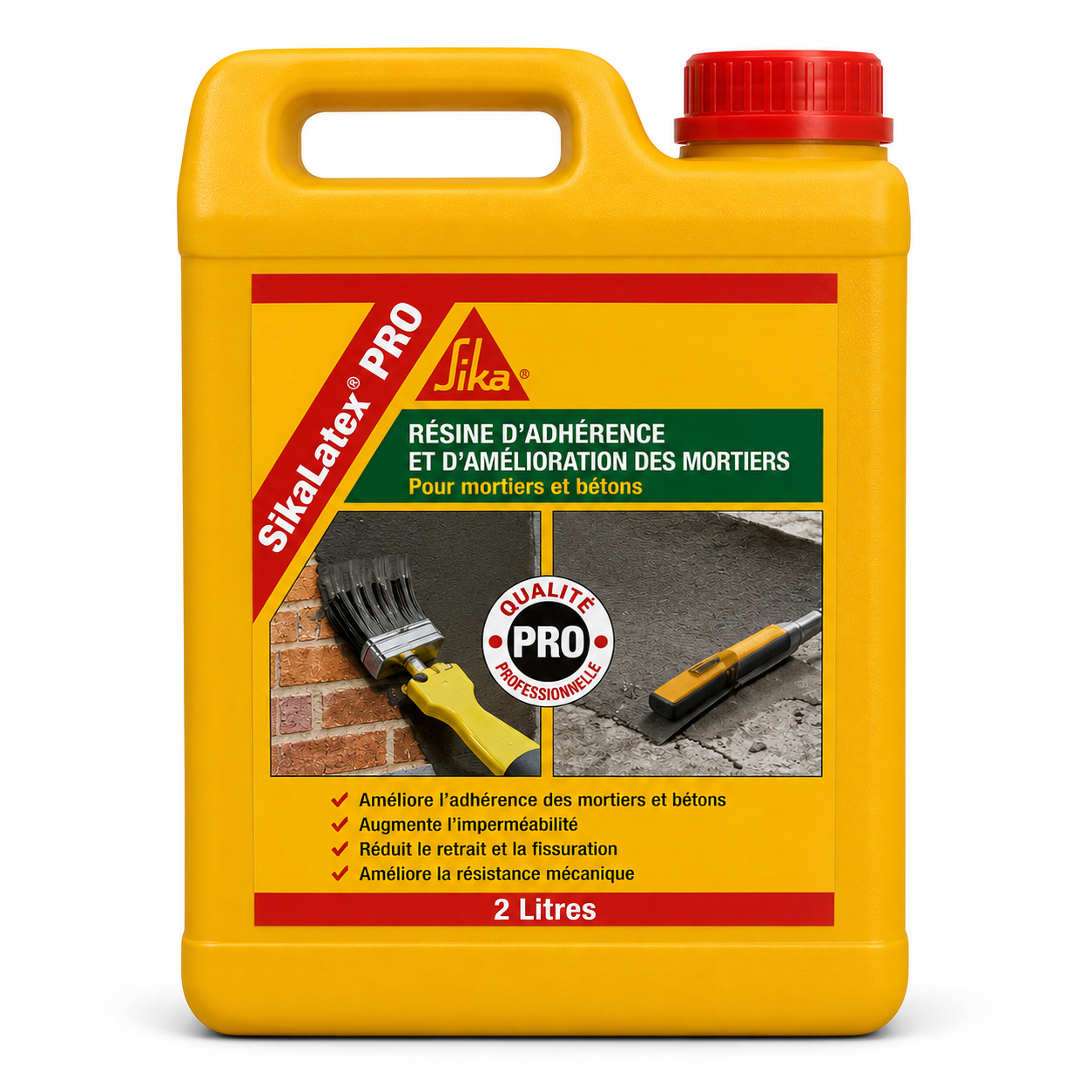 SikaLatex® 5L, résine accrochage haute performance pour mortiers et enduits. Adhérence, imperméabilisation, réparation béton, piscines. SQES Tunisie.