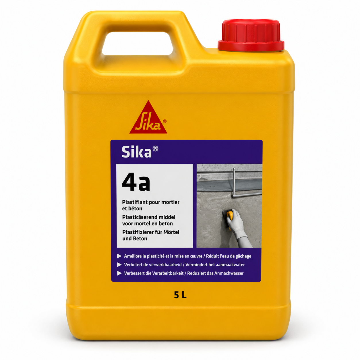 Sika®-4a bidon 2L, activateur accélérant prise rapide ciment. Étanchément venues d'eau, enduits surfaces ruisselantes, protection eaux agressives. SQES Tunisie.