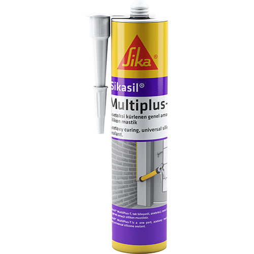 Sikasil® MultiPlus/-T Blanc 280ml, mastic silicone acétique sanitaire anti-fongique. Salle de bain, cuisine, carrelage, verre, alu. SQES Tunisie.