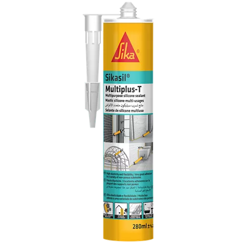 Sikasil® MultiPlus/-T Transparent 280ml, mastic silicone acétique sanitaire anti-fongique. Salle de bain, cuisine, carrelage, verre, alu. SQES Tunisie.