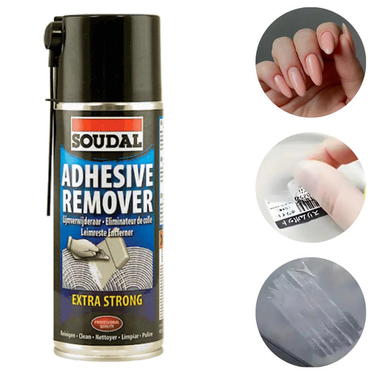 Soudal Adhesive Remover 400ml, Décolle étiquettes, Nettoyant adhésifs aérosol - SQES