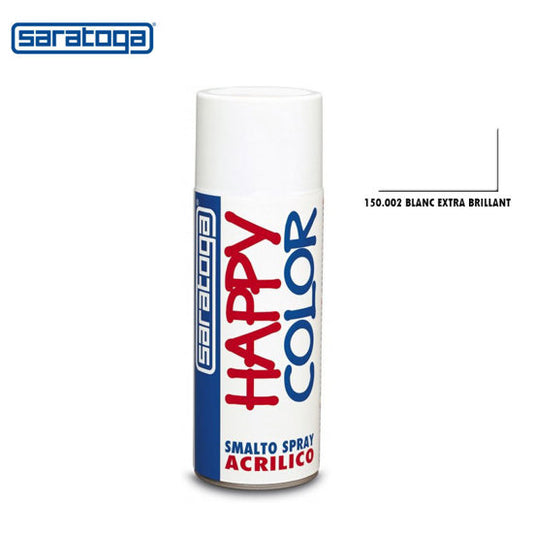 Spray Peinture BLANC EXTRA BRILLANT- 400ml - Happy Color - Saratoga