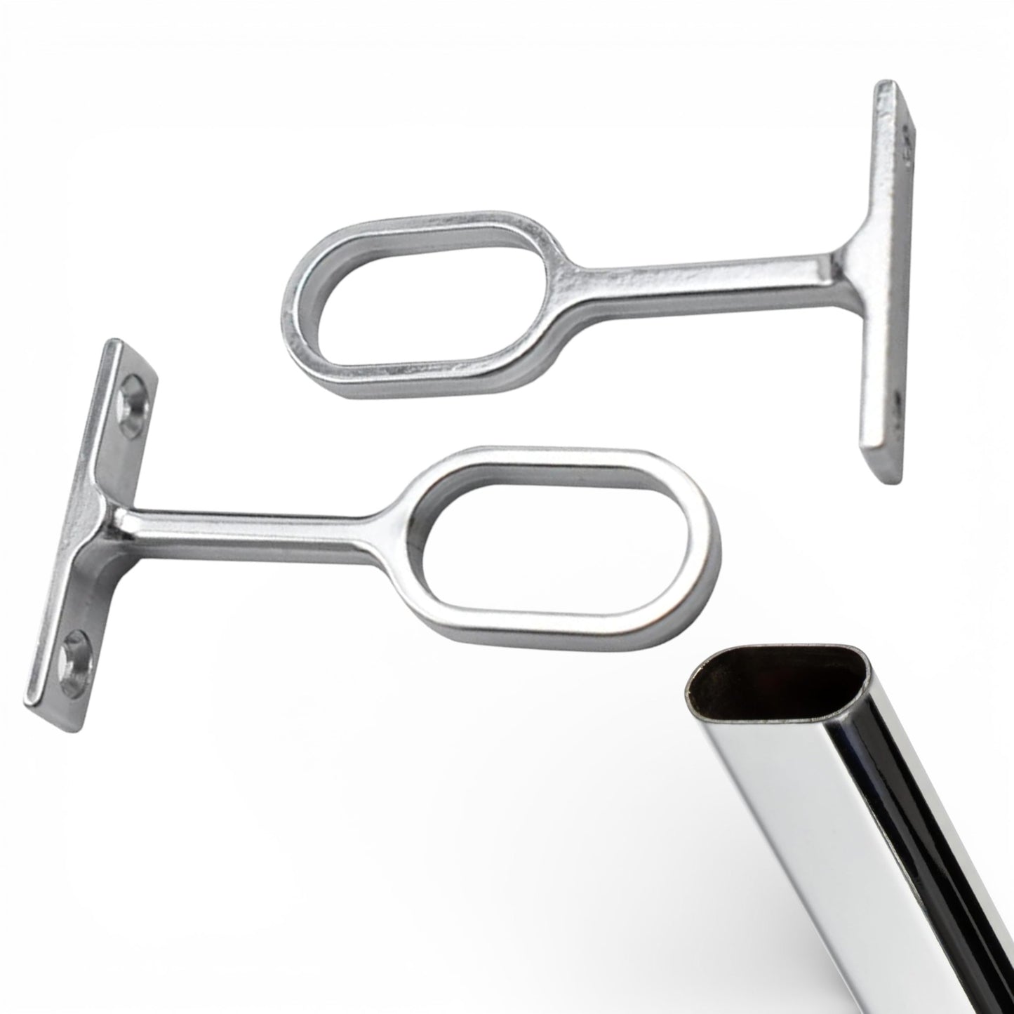 Support Tube Oval pour Dressing et Armoires (2 pièces)