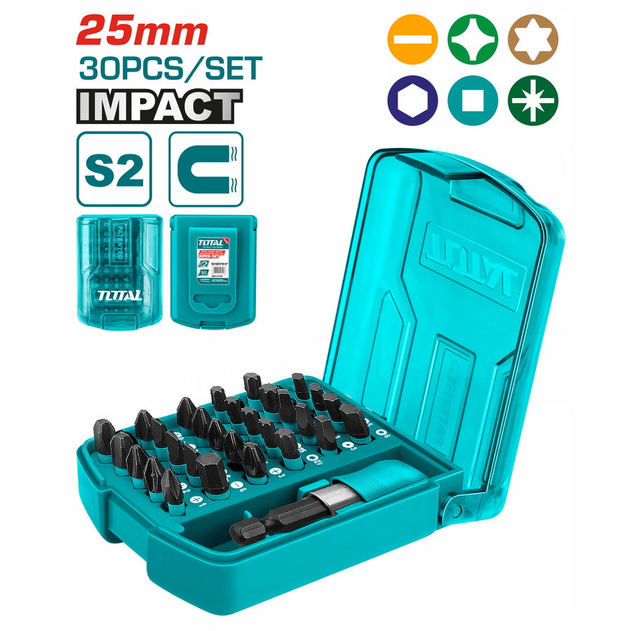 ENSEMBLE DE 30 EMBOUTS DE TOURNEVIS À IMPACT DE 25 MM (TACSD18306)
