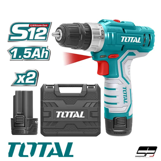 TOTAL Visseuse sans fil - Double batterie lithium - 12 V - TDLI12202 - SQES