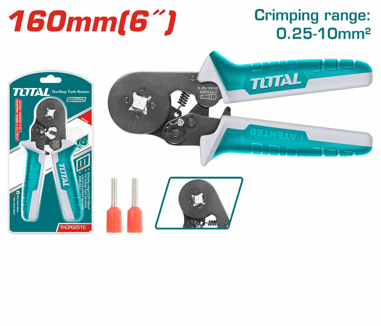 Pince A Sertir A Cliquet 160mm (6″) - - SQES