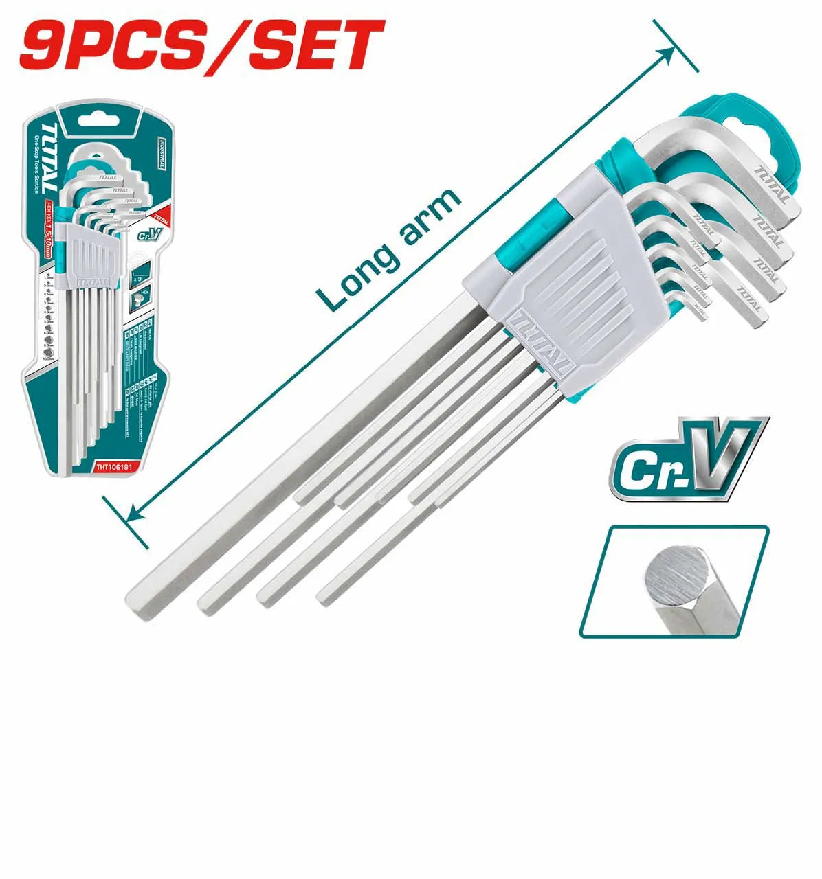 Jeux De 9 Clés Male long - THT106191 - SQES