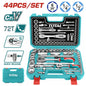 Malette à outils - Valise Bricolage - Clé a douille 44 pcs 1/4 + 1/2 - SQES