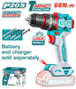 Perceuse à Percussion Sans Fil 20V TOTAL TIDLI206681 SOLO - Moteur Brushless Compact 66Nm - Batterie Vendue Séparément