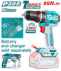 Perceuse à Percussion Sans Fil 20V TOTAL TIDLI209681 SOLO - Moteur Brushless Haute Performance 96Nm - Batterie Vendue Séparément