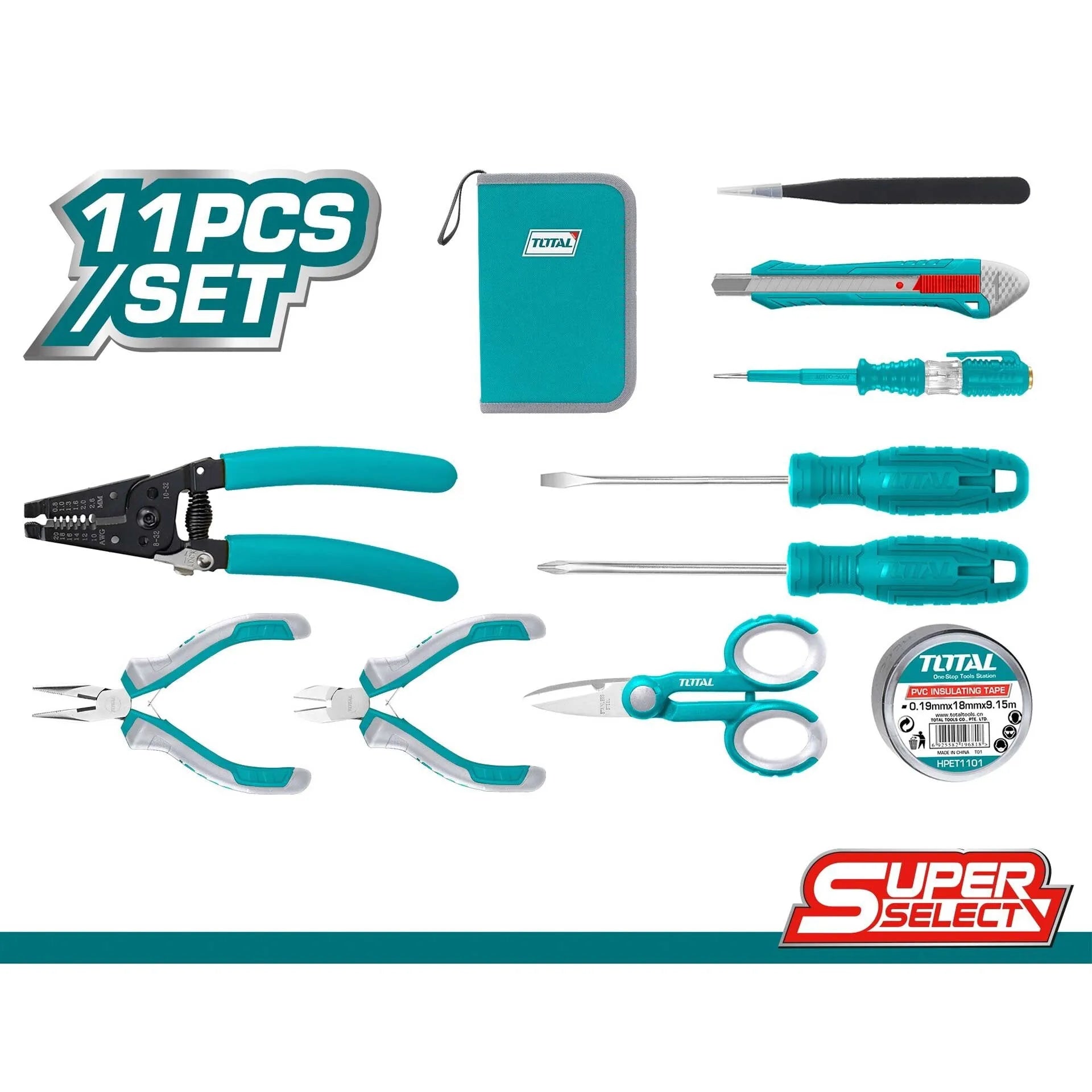 Trousse d'électricien - Ensemble d'outils 11 pièces - SQES