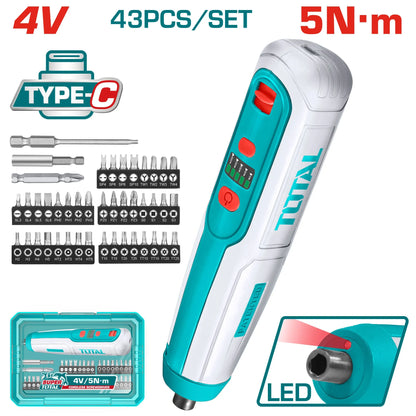 Visseuse sans fil - Tournevis - 5NM - 43 Pcs - 4V - SQES
