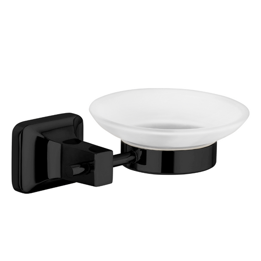 CaMeRo Porte Savon Rond UNO Noir - Support Mural Salle de Bain