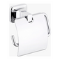Porte Papier avec Couvercle UNO Chrome - Support Mural Salle de Bain