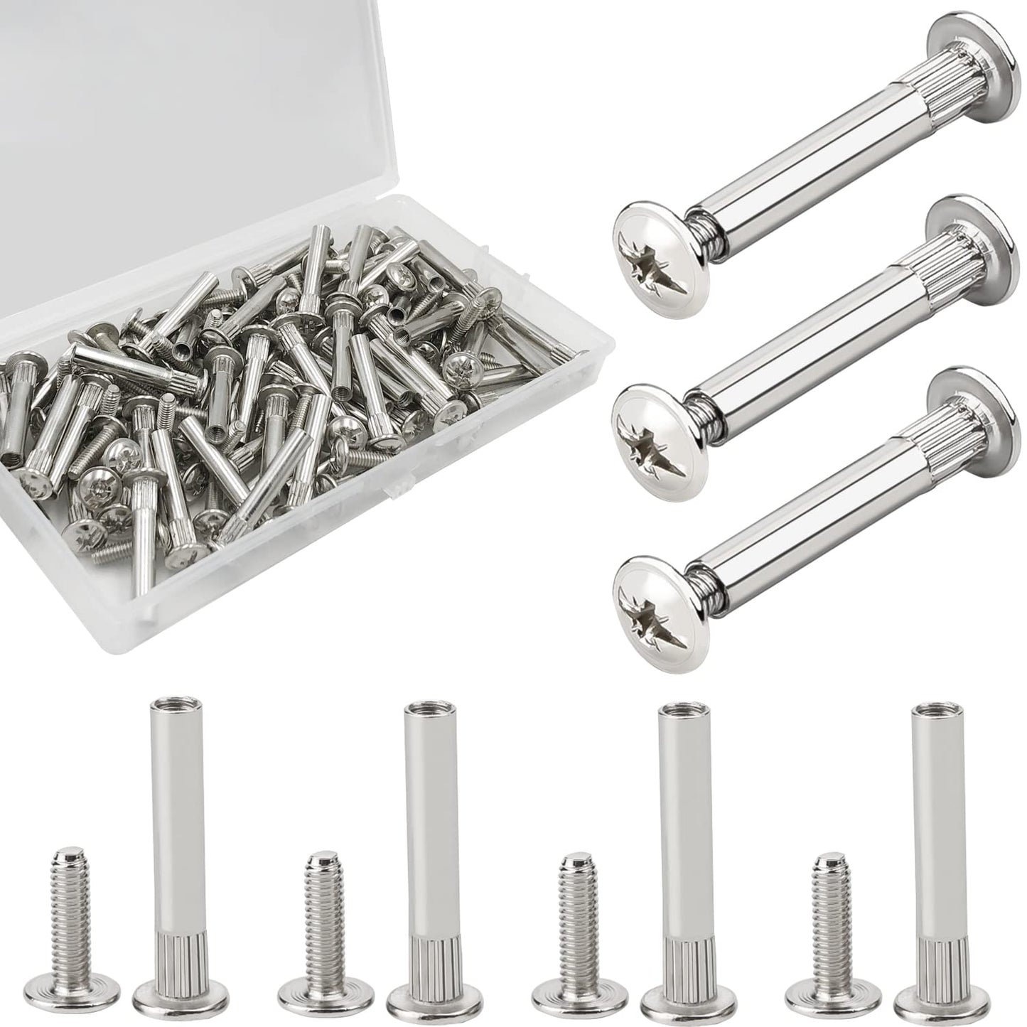 Vis d'assemblage meubles M6x14mm + M6x30mm