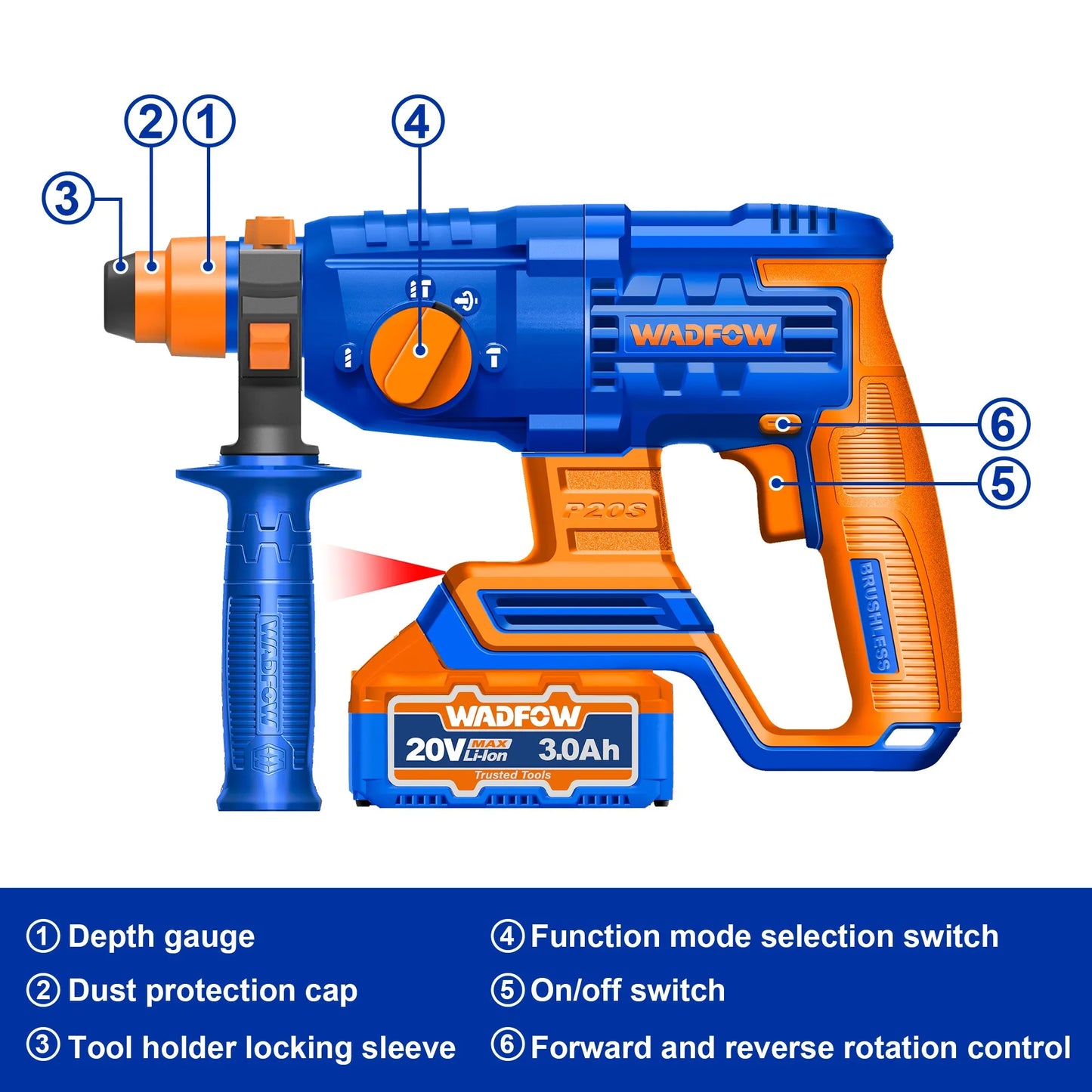 Marteau perforateur sans fil - Sds+ 20 V - SQES