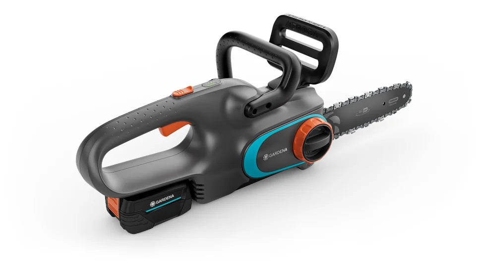 Tronçonneuse GARDENA PowerSaw 250/18V à batterie - Guide 25cm avec batterie P4A et chargeur
