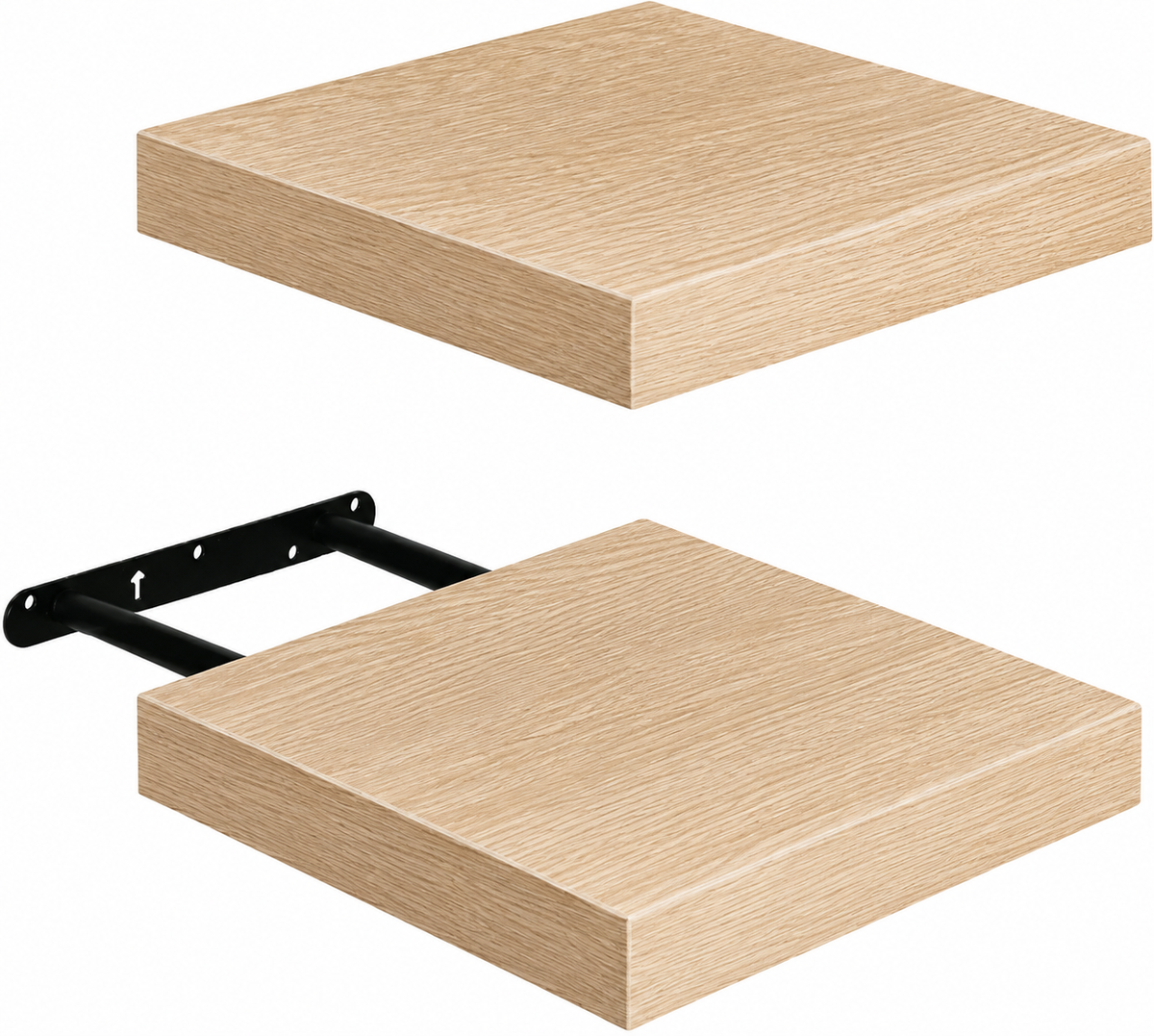 Étagère Murale Flottante en Bois 35x30cm – Chêne Blanchi