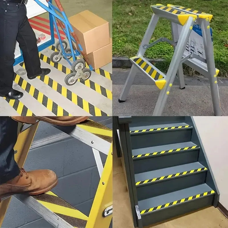 Ruban Antidérapant Adhésif Noir/Jaune – Sécurité Escaliers & Sols - SQES