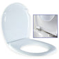 Abattant WC Flora ABS avec charnière inox EJIM – anti-corrosion, surface hygiénique non-poreuse, compatible cuvette WC standard
