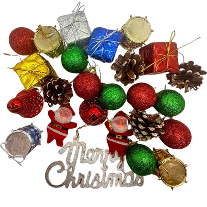 Lot 25pcs accessoires Décoration Pendentifs Sapin de Noël - Merry Christmas - SQES