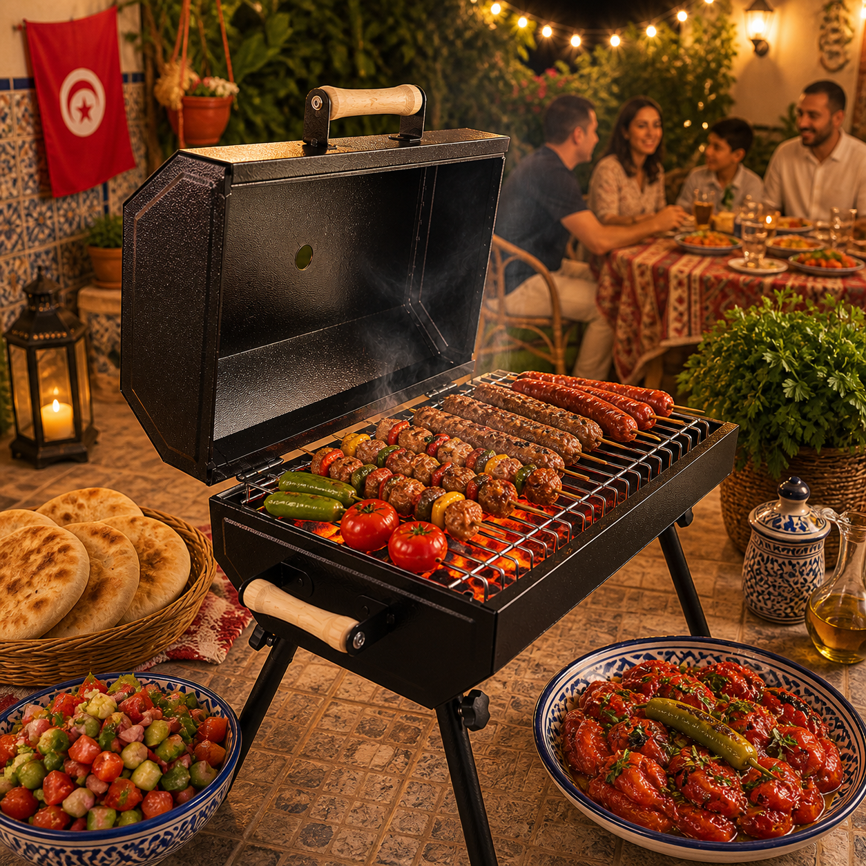 Barbecue Charbon Portable avec Couvercle GM