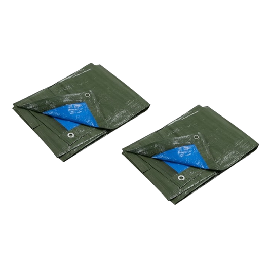Lot de 2 Toiles à œillets Bicolore 2.80 x 4.80 m  bâche de protection
