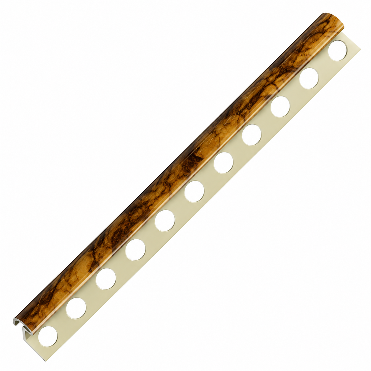 Baguette profilé aluminium FBS GROUP finition marbre marron, longueur 2,5 m, pour finition et aménagement intérieur.
