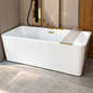 Baignoire autoportante SP1833-17-J-GG avec robinetterie dorée, mitigeur chaud/froid, inverseur et douchette, 170 × 84,5 × 60 cm, pour salle de bains | SQES Tunisie
