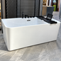 Baignoire autoportante SP1833-17-J-MB avec robinetterie noir brillant, mitigeur chaud/froid, inverseur et douchette, 170 × 84,5 × 60 cm, pour salle de bains | SQES Tunisie
