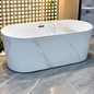 Baignoire autoportante SP1872-18-WM, intérieur blanc et extérieur à motif marbre blanc, 170 × 80 × 58 cm, bord fin, bonde et trop-plein | SQES Tunisie
