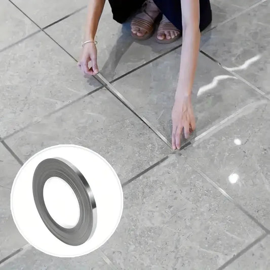 Bande jointive carrelage argent Boss Tape 10mm x 50m – finition professionnelle salle de bain et cuisine
