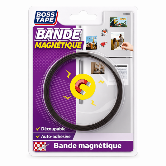 Bande Magnétique Autocollante BOSS TAPE 60cm x 20mm - Aimant Adhésif