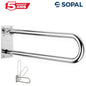 Barre d'Appui Relevable Inox SOPAL PMR SB86A04 — Tube Ø34 Chromé Brillant NF EN ISO 1456 Salle de Bain | SQES Tunisie
