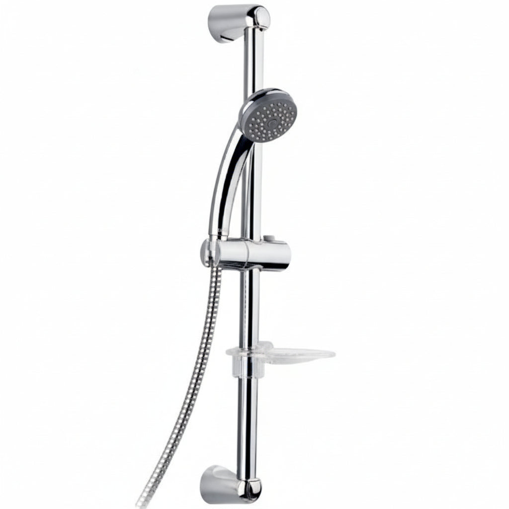 Barre de Douche avec Flexible et Douchette SOPAL 1018A04 Chromé - Tube Laiton Ø22