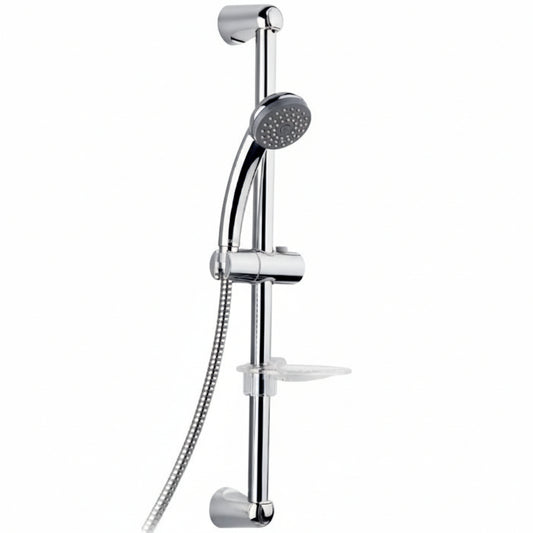 Barre de Douche avec Flexible et Douchette SOPAL 1018A04 Chromé - Tube Laiton Ø22