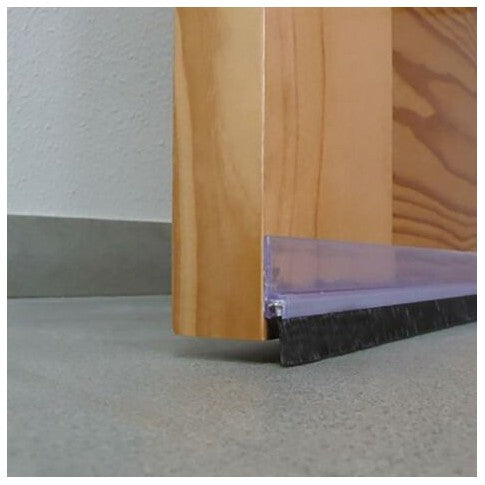 Bas de Porte Adhésif Brosse Transparent 1m - PVC Isolation Thermique Acoustique