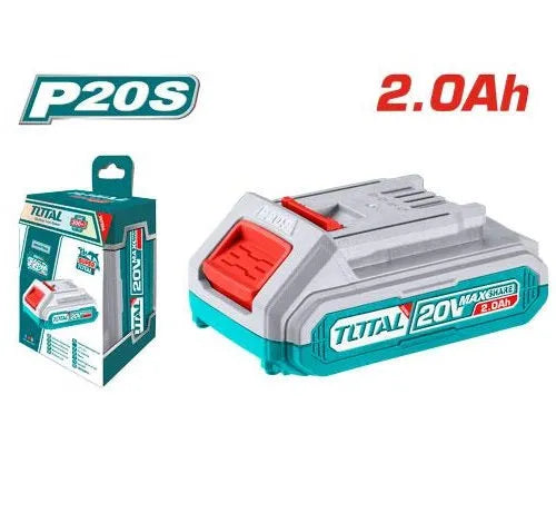 Batterie TOTAL TFBLI20011 20V Li-Ion 2,0Ah – indicateur de charge LED, compatible tous outils TOTAL gamme P20S
