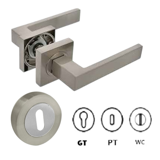 Poignée de porte satiné avec Rosace BERLIN