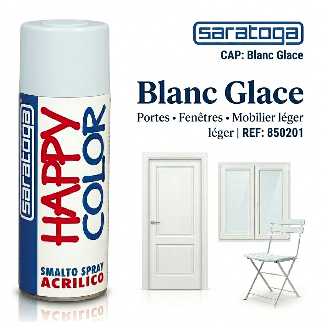 Spray Happy Color Blanc Glace RAL9002 400ml - Saratoga