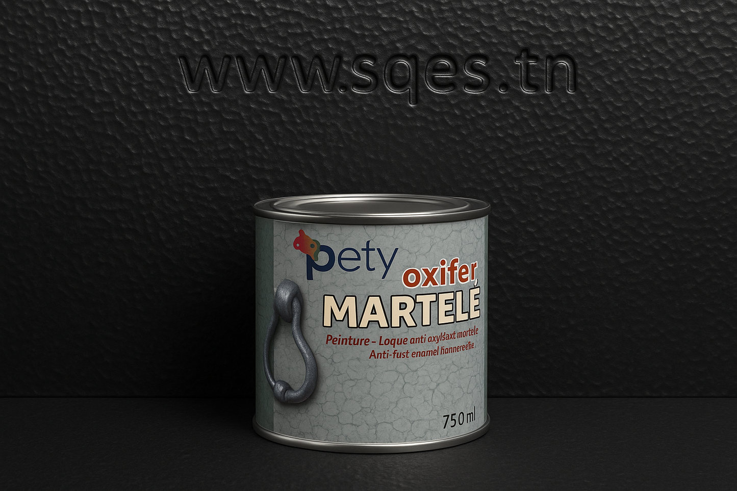 Boîte Oxifer Martelé 750ml - fond noir avec www.sqes.tn