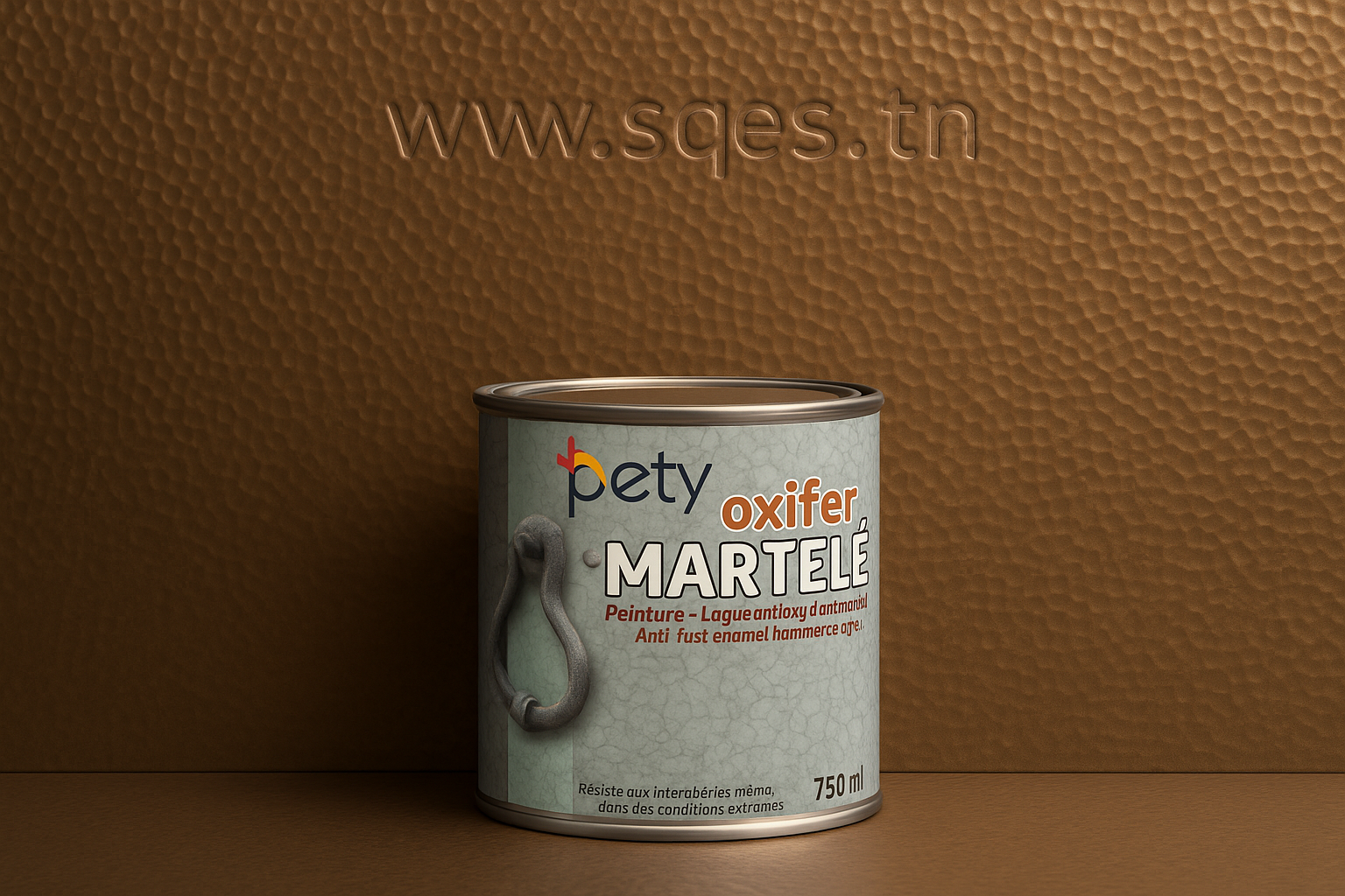 Boîte Oxifer Martelé Bronze 750ml - fond bronze avec www.sqes.tn