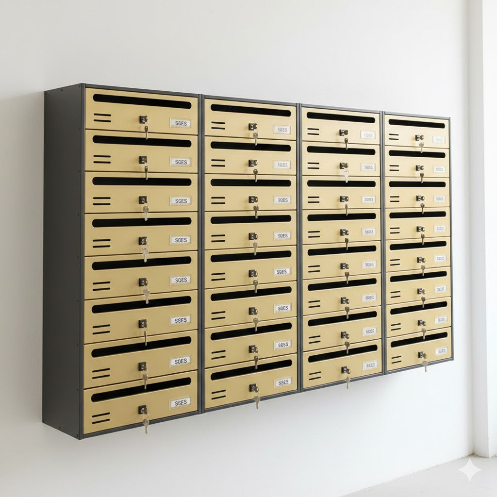 Boite Postale Collectivités Bloc 5 Portes 60x35 Bronze