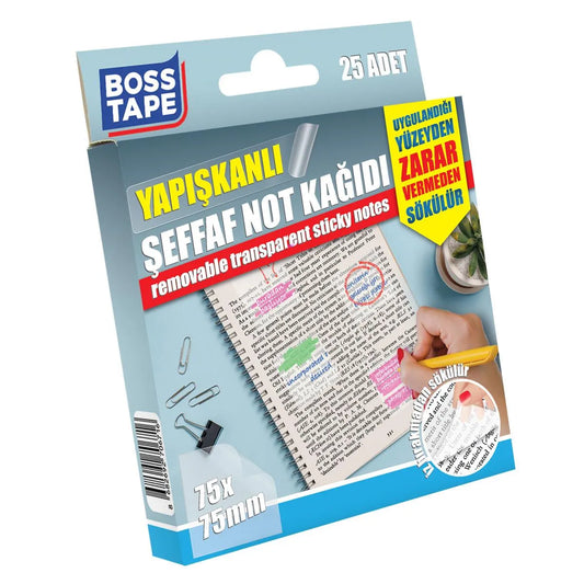 BOSS TAPE adhésives repositionnables effaçables 75mmx75mm (25pcs) - SQES