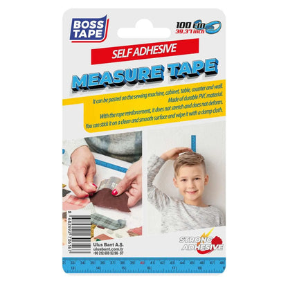 BOSS TAPE Ruban Mètre de tailleur autoadhésif 10mmx1m bleu - SQES