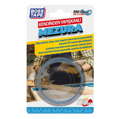 BOSS TAPE Ruban Mètre de tailleur autoadhésif 10mmx1m bleu - SQES