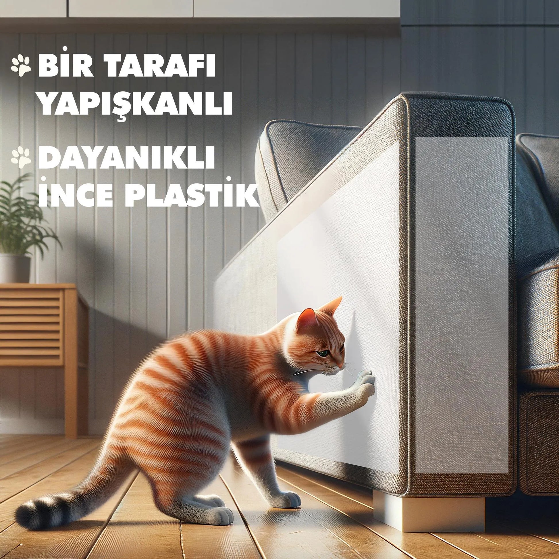 BOSS TAPE Film protecteur de meuble adhésif contre les rayures par la patte du chat 10cmx10m transparent - SQES