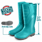 Bottes de pluie TOTAL TSP302L en PVC/Nitrile, hauteur 37 cm, 100 % étanches et antidérapantes, disponibles du 39 au 45.
