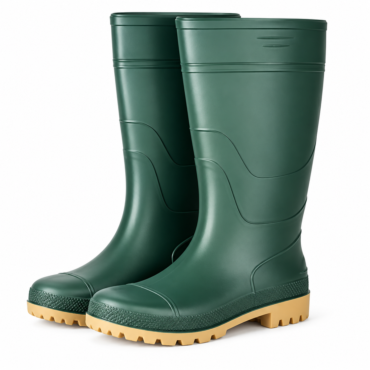 Bottes de pluie vertes montantes protection milieu humide jardinage extérieur disponibles pointures 38 39 40 41 43 44 45 46 | SQES Tunisie
